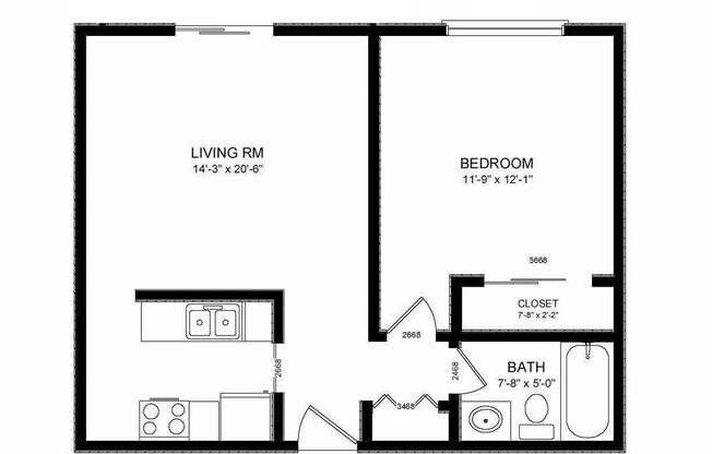 1 bed, 1 bath, 600 sqft, $1,165, Unit 550-02