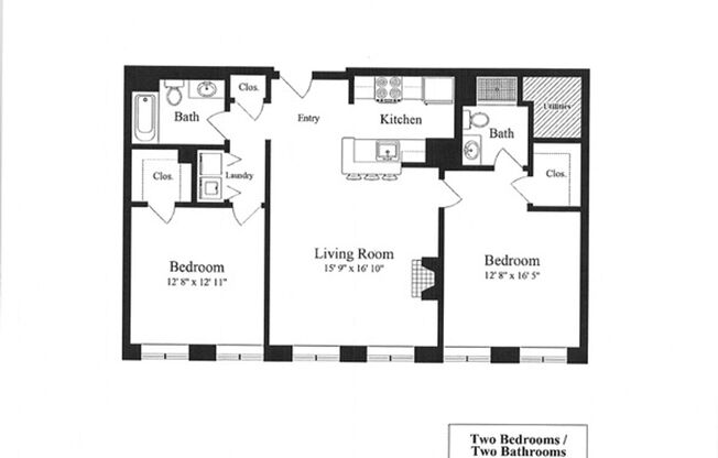 2 beds, 2 baths, 1,054 sqft, $2,750, Unit 312