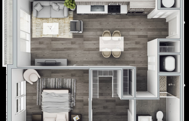 1 bed, 1 bath, 738 sqft, $2,340