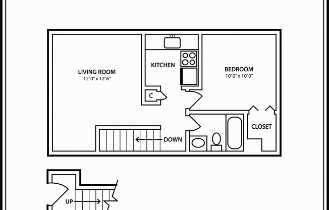 1 bed, 1 bath, 560 sqft, $720