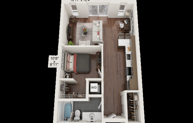 1 bed, 1 bath, 705 sqft, $1,600, Unit 512