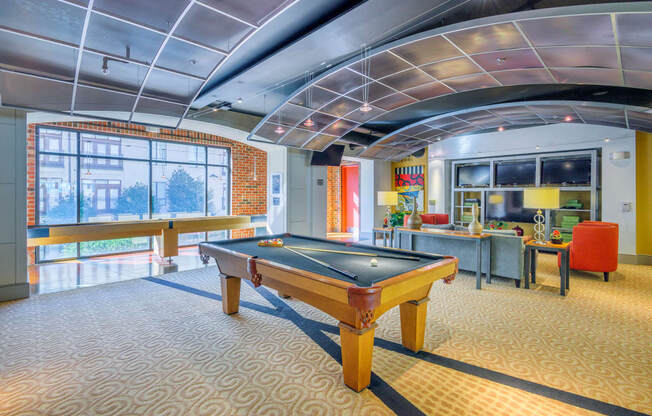 Lofts at Lakeview Apartments - Clubhouse with billiards table
