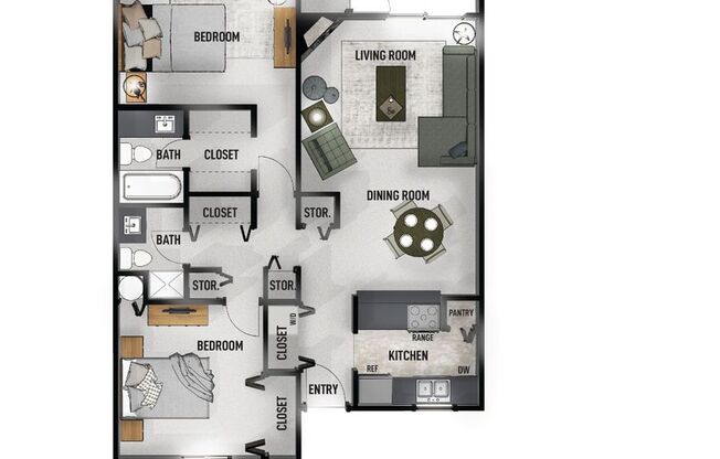 2 beds, 2 baths, 1,150 sqft, $1,712, Unit 0172