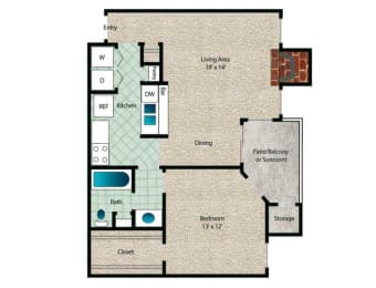 1 bed, 1 bath, 684 sqft, $1,158