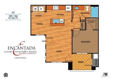 1 bed, 1 bath, 741 sqft, $1,340