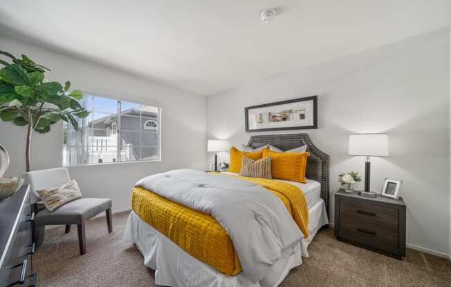 our apartments offer a bedroom with a king sized bed