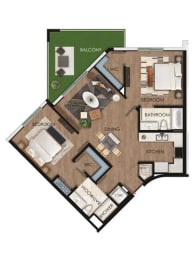 2 beds, 2 baths, 1,122 sqft, $2,091