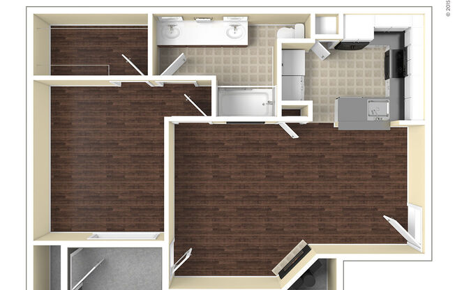 1 bed, 1 bath, 755 sqft, $871