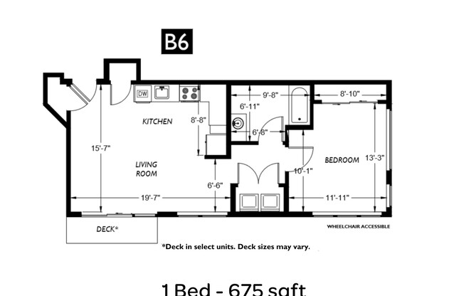 1 bed, 1 bath, 675 sqft, $2,495, Unit 424 ADA