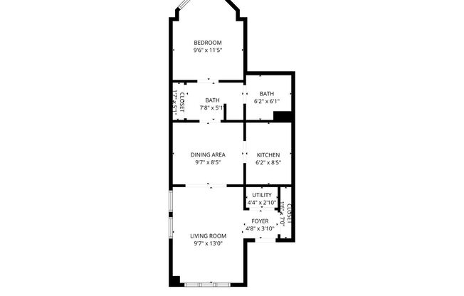 1 bed, 1 bath, 540 sqft, $1,000, Unit 207