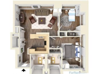 2 beds, 2 baths, 1,089 sqft, $2,730