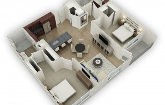 2 beds, 2 baths, 1,033 sqft, $2,060