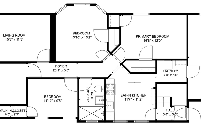 3 beds, 1 bath, 1,300 sqft, $4,500, Unit 1