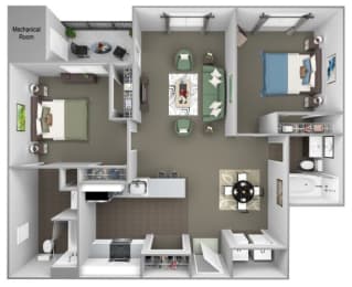 2 beds, 2 baths, 989 sqft, $2,506