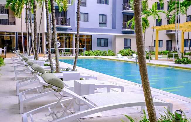 resort-inspired swimming pool at Berkshire Coral Gables apartments