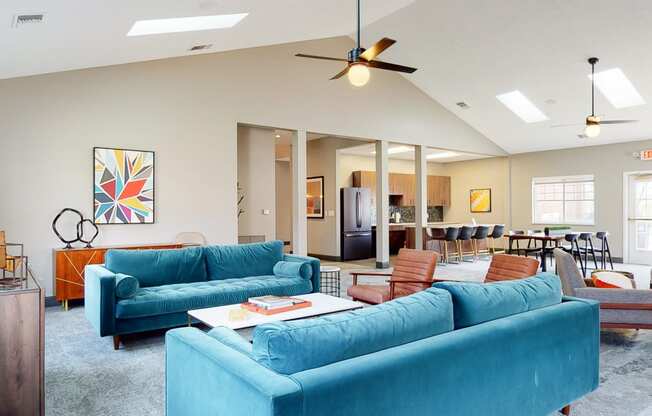Community clubhouse for relaxing at entertaining at The Northbrook Apartments in Lincoln, NE