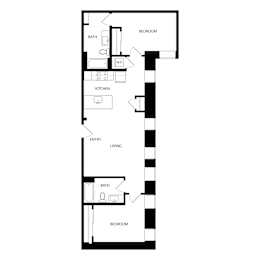 2 beds, 2 baths, 1,000 sqft, $1,859