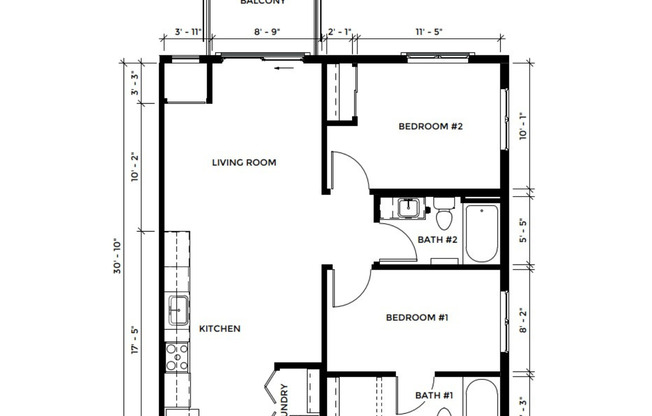 2 beds, 2 baths, 887 sqft, $2,235, Unit SC 1408-218