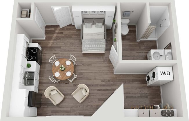 Studio, 1 bath, 532 sqft, $1,625, Unit A123