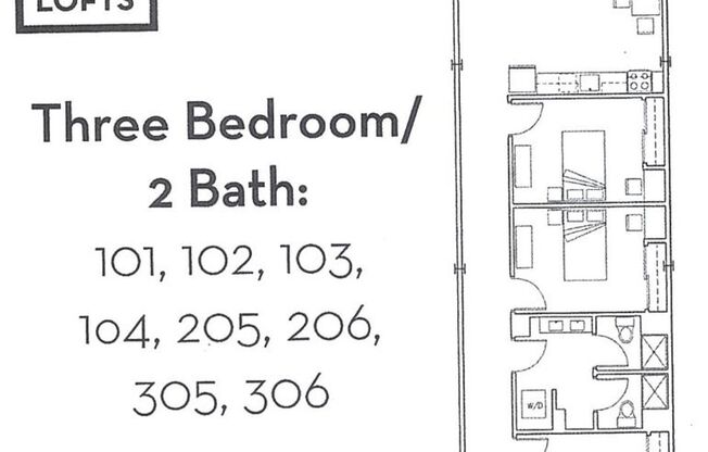 3 beds, 2 baths, 1,325 sqft, $2,100, Unit Apt. 306