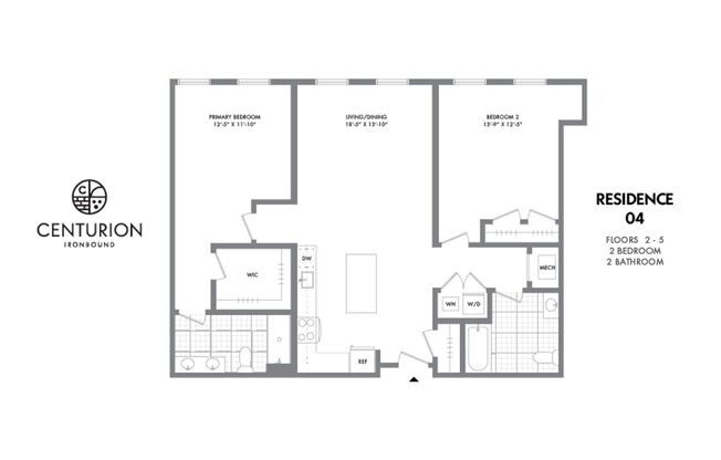 2 beds, 2 baths, 1,162 sqft, $2,980, Unit Residence 404