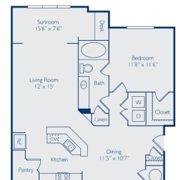1 bed, 1 bath, 954 sqft, $1,696
