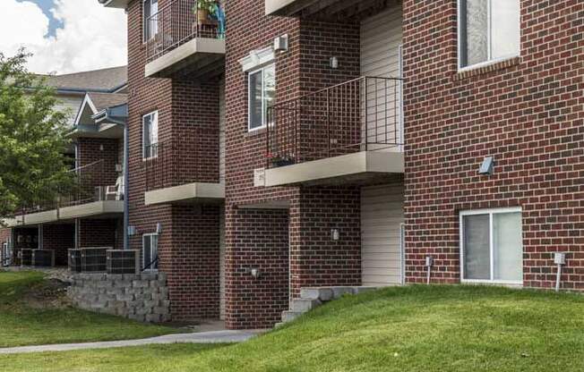 Exterior view of balconies at Northridge Heights Apartments