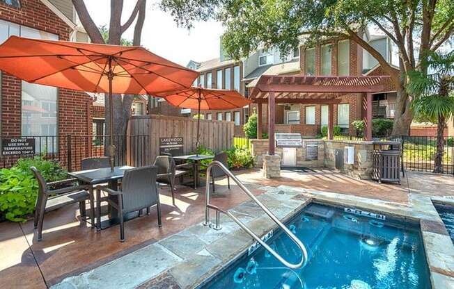 our apartments have a resort style pool and patio