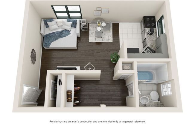 Studio, 1 bath, 370 sqft, $1,447