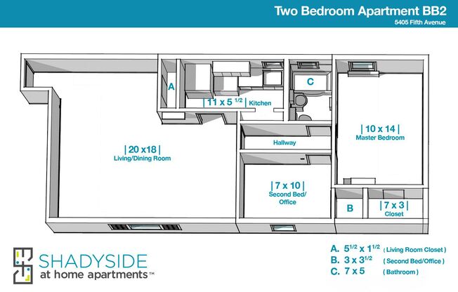 2 beds, 1 bath, 725 sqft, $1,545, Unit BB2