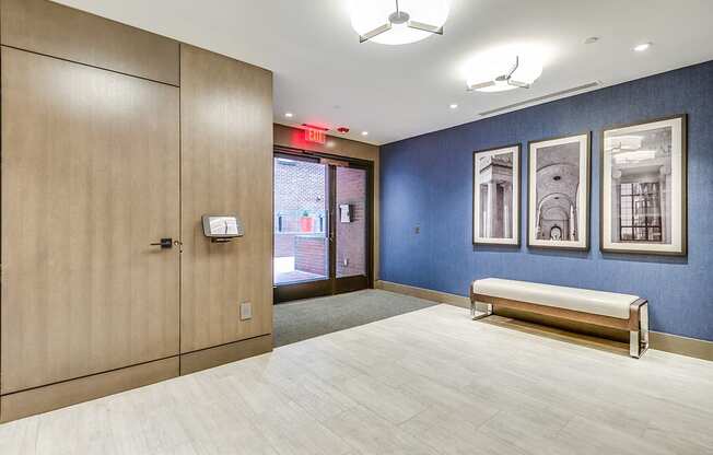 Building lobby and package closet at 1633 Q, Washington, DC