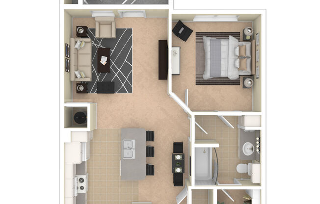 1 bed, 1 bath, 804 sqft, $1,257