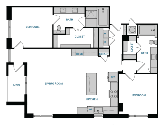 2 beds, 2 baths, 1,390 sqft, $3,368