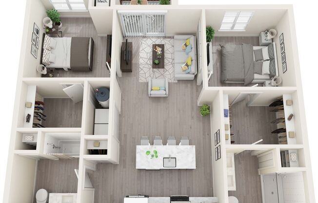 2 beds, 2 baths, 1,133 sqft, $2,985, Unit 516