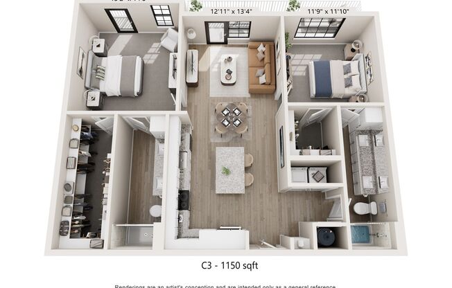 2 beds, 2 baths, 1,150 sqft, $2,475, Unit 5808315