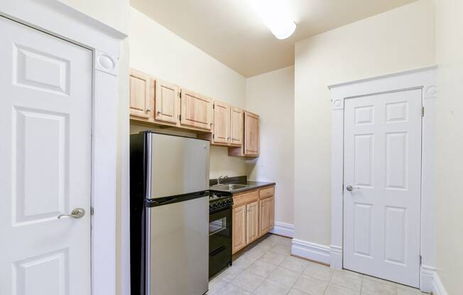 kitchen with stainless steel appliances at dupont apartments in washington dc