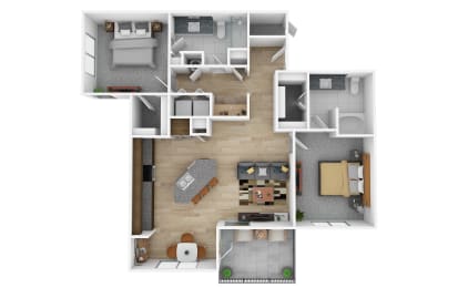 2 beds, 2 baths, 1,133 sqft, $1,400