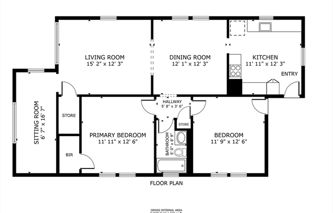 2 beds, 1 bath, 1,030 sqft, $2,700, Unit 13