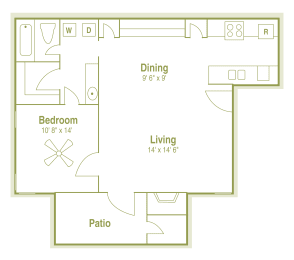 1 bed, 1 bath, 710 sqft, $883