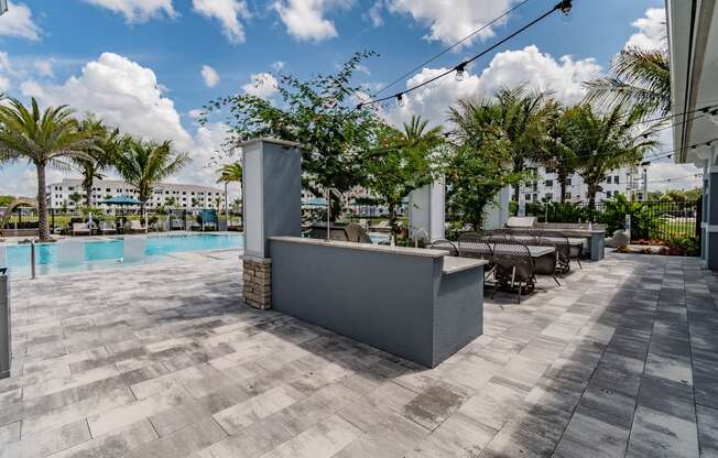 Poolside Grill and Picnic Tables at Edge75, Naples, Florida 34104
