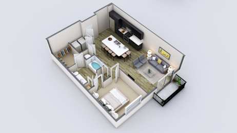 1 bed, 1 bath, 886 sqft, $1,805