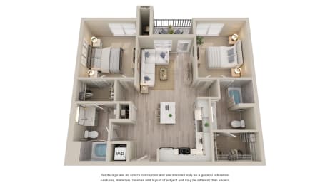 2 beds, 2 baths, 1,057 sqft, $2,820