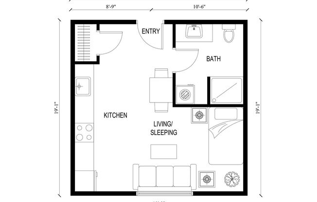 Studio, 1 bath, 347 sqft, $1,223, Unit 212