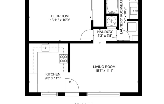 1 bed, 1 bath, 635 sqft, $1,195, Unit 14