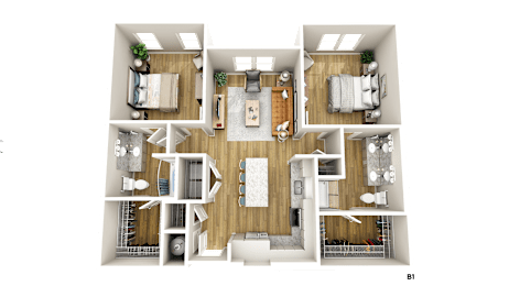 2 beds, 2 baths, 1,080 sqft, $1,700