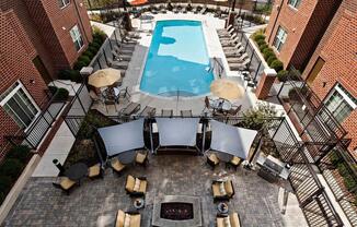 Aerial Pool View at Hidden Creek, Gaithersburg