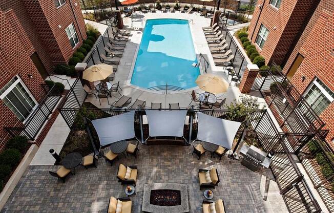 Aerial Pool View at Hidden Creek, Gaithersburg