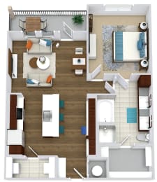 1 bed, 1 bath, 848 sqft, $1,784