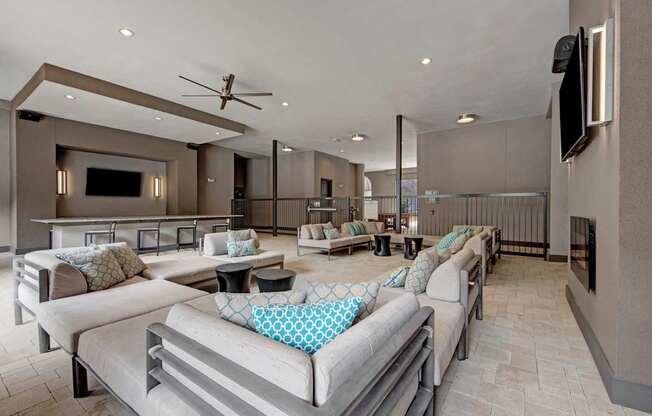 Soft and Refreshing Living Room at Civic at Frisco Square Apartments, Frisco, Texas