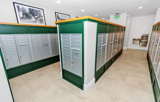 a look at the locker room at the front of the building